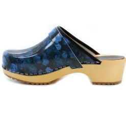 BJORK Agata Wood Open Back Leather Clogs