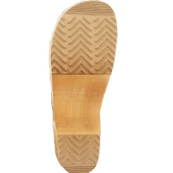 BJORK ALMA Swedish Wood Clog Cognac Leather Sandals