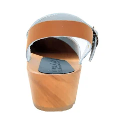 BJORK ALMA Swedish Wood Clog Cognac Leather Sandals