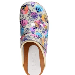 BJORK Bonita Wood Open Back Leather Clogs - CLOSEOUT