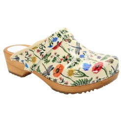 BJORK Dahlia Wood Open Back Leather Clogs