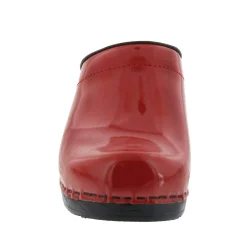 BJORK Elly Open Back Red Patent Leather Clogs