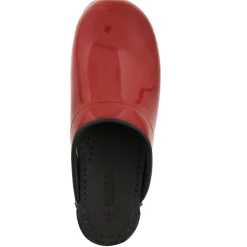 BJORK Elly Open Back Red Patent Leather Clogs