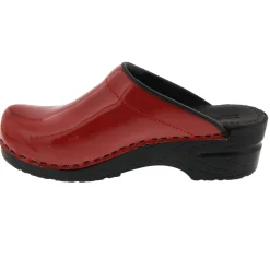 BJORK Elly Open Back Red Patent Leather Clogs