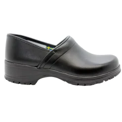BJORK Flex Pro Closed Back Black Leather Clogs