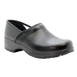 BJORK Flex Pro Closed Back Black Leather Clogs