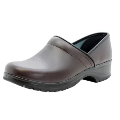 BJORK Flex Pro Closed Back Brown Leather Clogs - CLOSEOUT