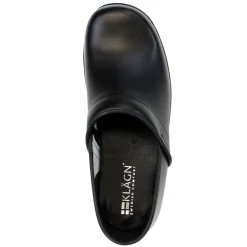 BJORK Flex Pro Open Back Black Leather Clogs - CLOSEOUT
