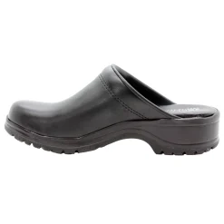 BJORK Flex Pro Open Back Black Leather Clogs - CLOSEOUT