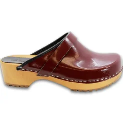 BJORK LEIA Wood Classic Open Back Patent Leather Clogs
