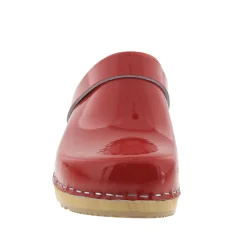 BJORK LEIA Wood Classic Open Back Patent Leather Clogs