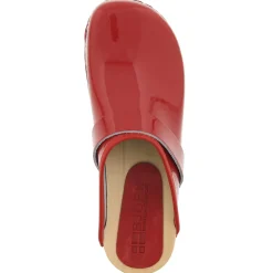 BJORK LEIA Wood Classic Open Back Patent Leather Clogs