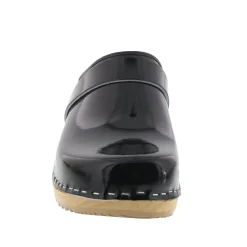 BJORK LEIA Wood Classic Open Back Patent Leather Clogs