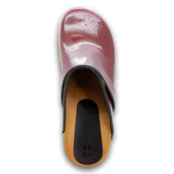 BJORK LEIA Wood Classic Open Back Patent Leather Clogs