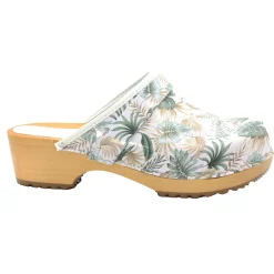 BJORK Maja Open Back Tropical Leather Clogs