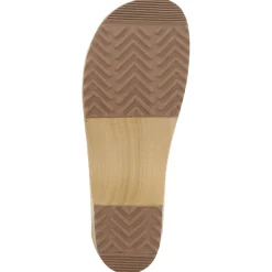BJORK Maja White Wood Open Back Leather Clogs