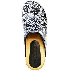 BJORK Maja Wood Juni Leather Clogs
