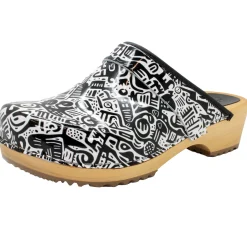 BJORK Maja Wood Juni Leather Clogs