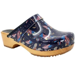 BJORK Maja Wood Liberty Leather Clogs