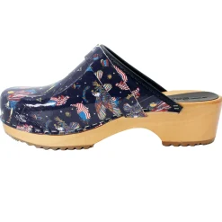 BJORK Maja Wood Liberty Leather Clogs