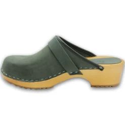 BJORK Maja Wood Open Back in Nubuck Leather