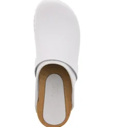 BJORK Maja Wood Open Back Leather Clogs