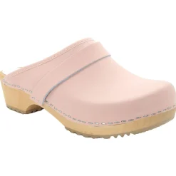 BJORK Maja Wood Open Back Leather Clogs