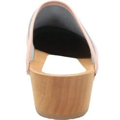 BJORK Maja Wood Open Back Leather Clogs