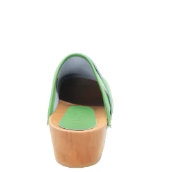 BJORK Maja Wood Open Back Leather Clogs