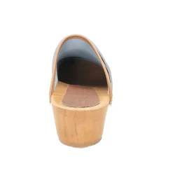 BJORK Maja Wood Open Back Leather Clogs