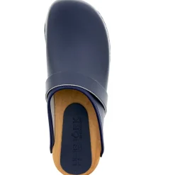 BJORK Maja Wood Open Back Leather Clogs