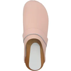 BJORK Maja Wood Open Back Leather Clogs