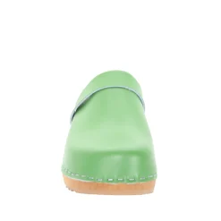 BJORK Maja Wood Open Back Leather Clogs