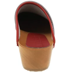BJORK Maja Wood Open Back Leather Clogs