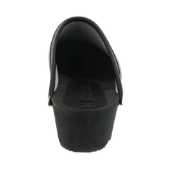 BJORK Mala Wood Open Back Leather Clogs