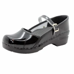 BJORK MARCELLA Mary Jane Black Patent Leather Clogs