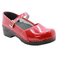 BJORK MARCELLA Mary Jane Red Patent Leather Clogs