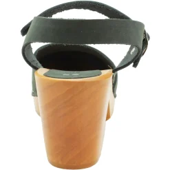 BJORK MARGARETA Swedish Wood Clog Sandals in Oiled Leather