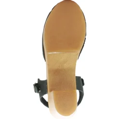 BJORK MARGARETA Swedish Wood Clog Sandals in Oiled Leather