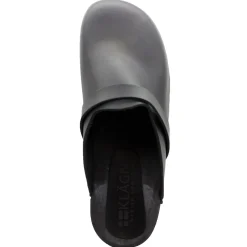 BJORK Men's Axel Leather Open Back Wooden Clogs