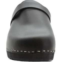 BJORK Men's Axel Leather Open Back Wooden Clogs