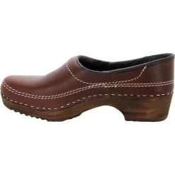 BJORK Men's Christian Wood Closed Back Oiled Leather Clogs