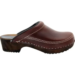 BJORK Men's Christian Wood Open Back Oiled Leather Clogs
