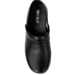 BJORK Men's Flex Pro Closed Back Black Leather Clogs
