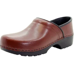 BJORK Men's Swedish Professional Brown Leather Clogs - CLOSEOUT