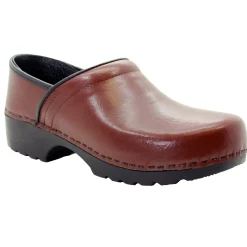 BJORK Men's Swedish Professional Brown Leather Clogs - CLOSEOUT