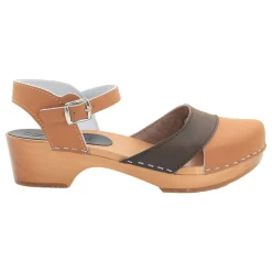 BJORK MILA Wooden Clog Sandals in Oiled Leather - CLOSEOUT