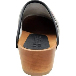 BJORK Peace Wood Open Back Leather Clogs