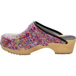 BJORK Peace Wood Open Back Leather Clogs