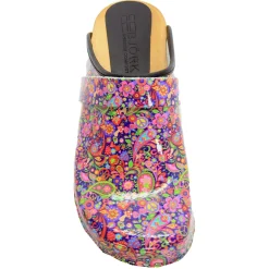 BJORK Peace Wood Open Back Leather Clogs